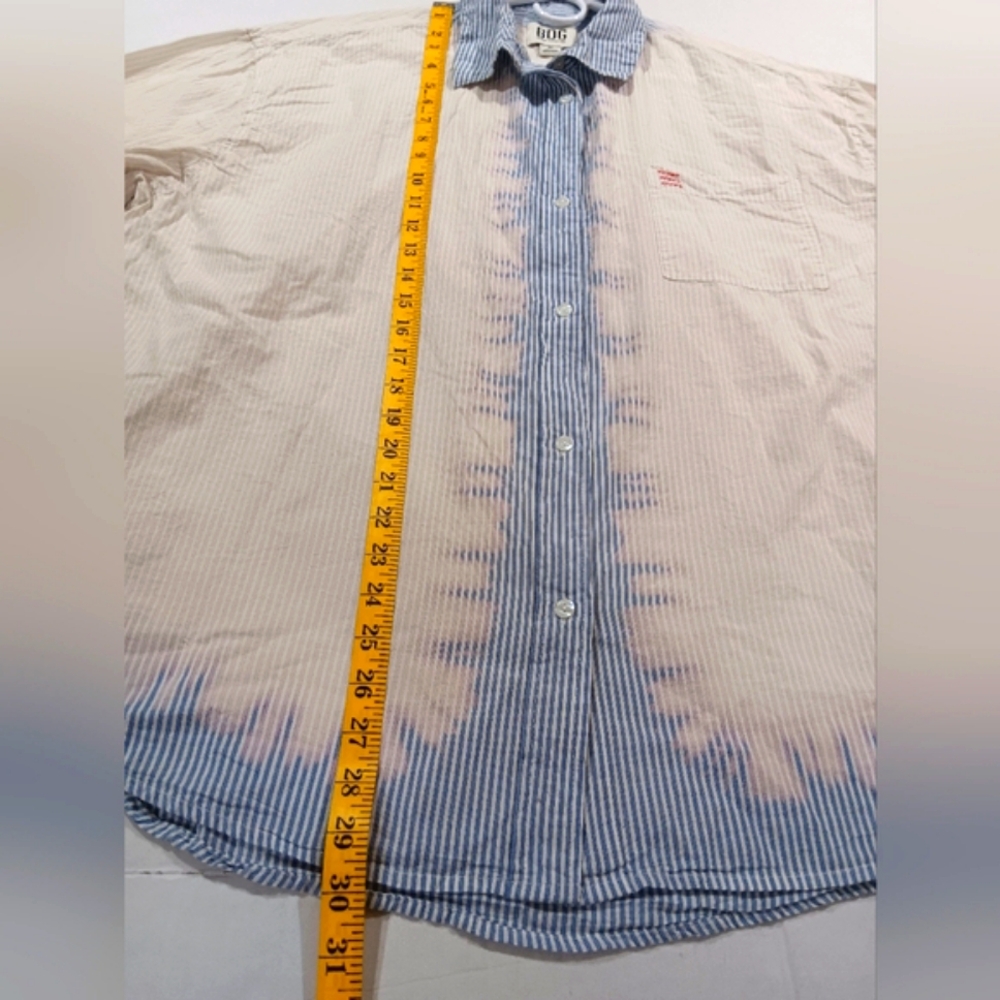 BDG Urban Outfitters (Size M) Blue/Ivory Sadie Bleach Stripe Shirt (NWT) - Picture 9 of 9
